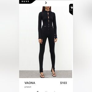 Ruve Vaona Black Jumpsuit - BRAND NEW